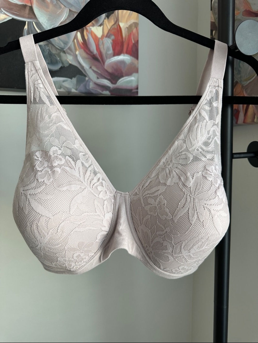 Bali Floral Lace Full Coverage Bra in Lavender
